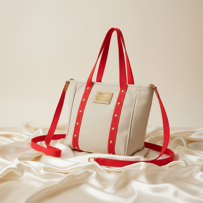 Louis Vuitton Antigua Cabas MM M40035 Women's Tote Bag Beige,Red Color