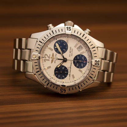 BREITLING Colt Chrono Ocean Steel Quartz Mens Watch A53350 Polished