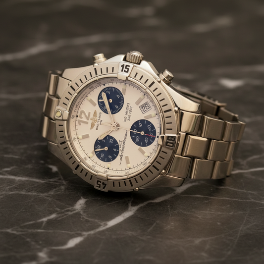 BREITLING Colt Chrono Ocean Steel Quartz Mens Watch A53350 Polished