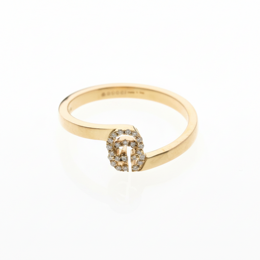 Gucci GG Running Ring Pink Gold (18K) Fashion Diamond Band Ring Pink Gold