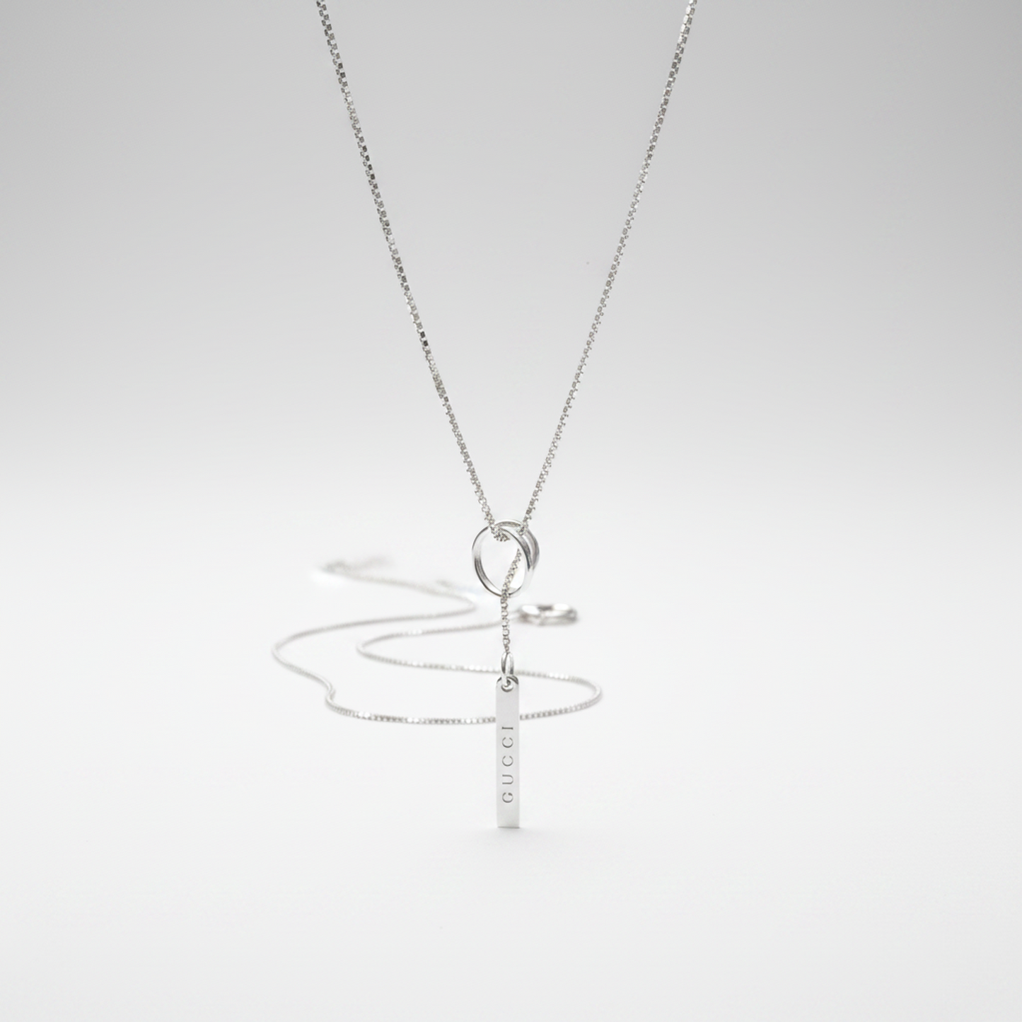 GUCCI Lariat Necklace White Gold (18K) No Stone Polished