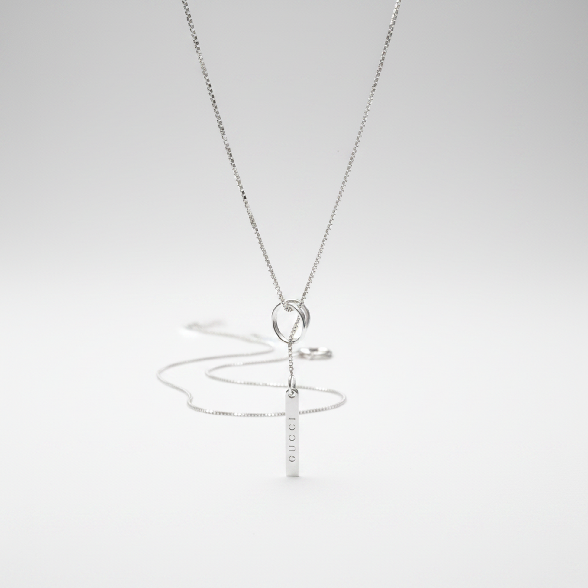 GUCCI Lariat Necklace White Gold (18K) No Stone Polished