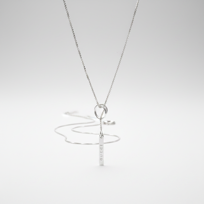 GUCCI Lariat Necklace White Gold (18K) No Stone Polished