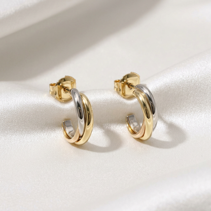 Cartier Trinity De Cartier No Stone Yellow Gold (18K),Pink Gold (18K),White Gold (18K) Half Hoop Earrings Gold