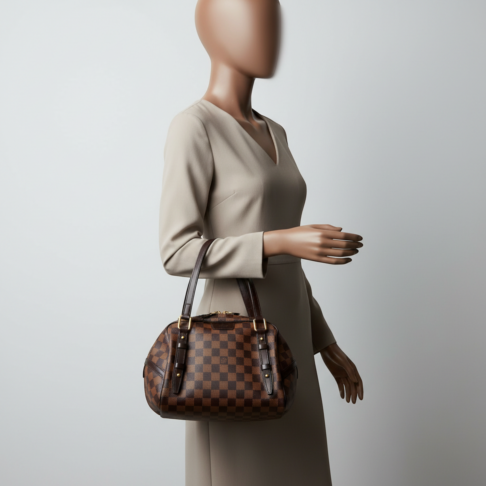 Louis Vuitton Damier Rivington PM N41157 Women's Shoulder Bag Ebene