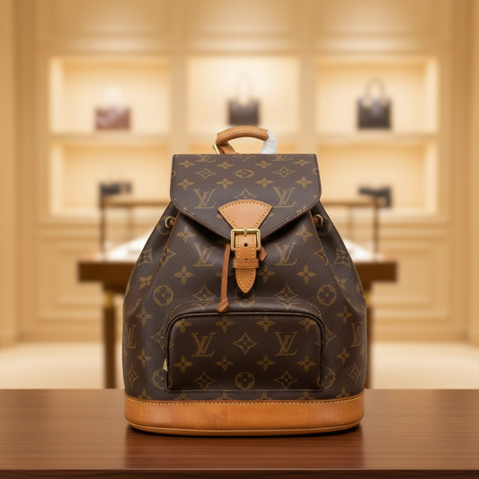 Louis Vuitton Monogram Montsouris MM M51136 Women's Backpack Brown