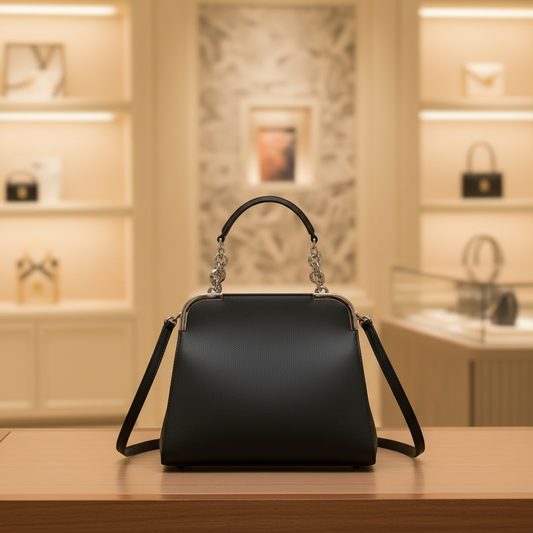 Bvlgari Monete Women's Leather Handbag,Shoulder Bag Black