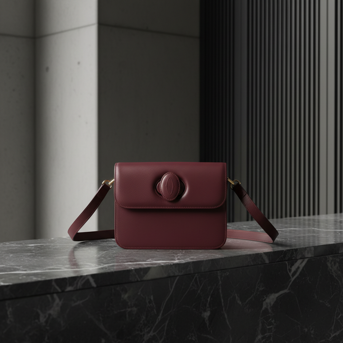 Cartier Must Women's Leather Shoulder Bag Bordeaux