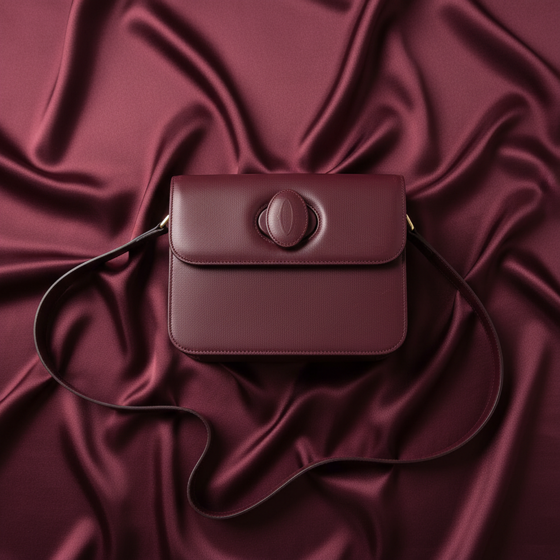 Cartier Must Women's Leather Shoulder Bag Bordeaux