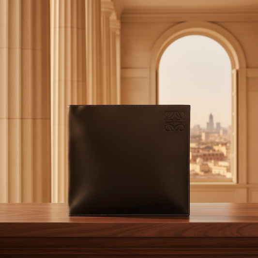 Loewe Anagram Men,Women Leather Clutch Bag Black