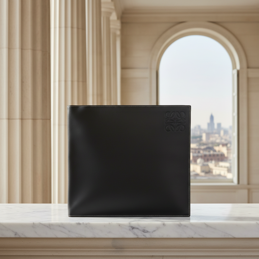 Loewe Anagram Men,Women Leather Clutch Bag Black