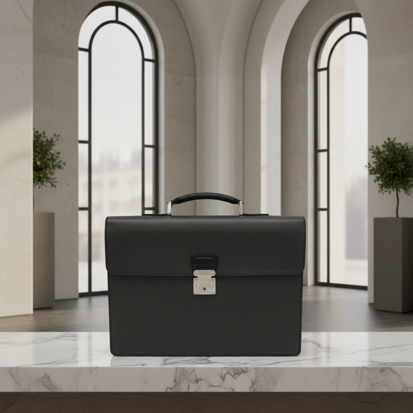 Louis Vuitton Taiga Moscow M30032 Men's Briefcase Ardoise