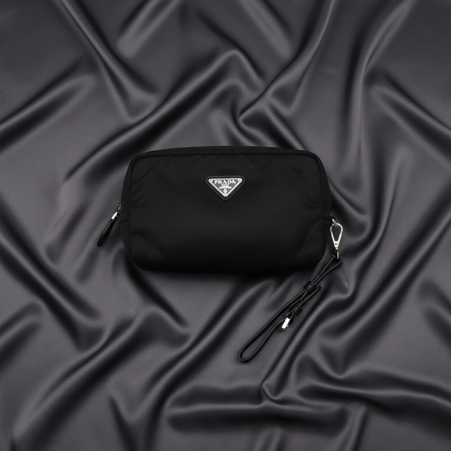 Prada VELA 1NE393 Women's Leather Pouch Black