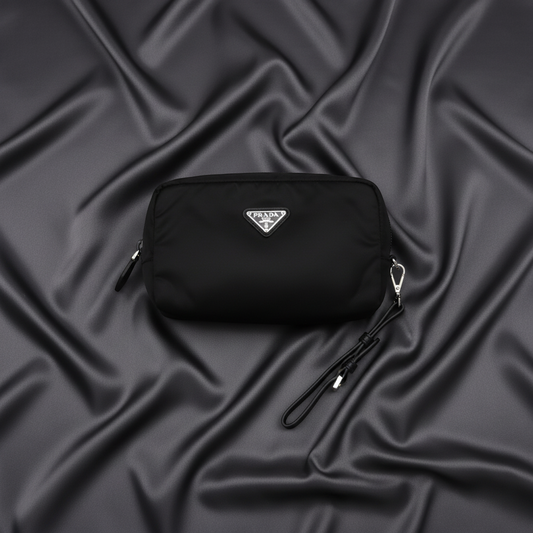Prada VELA 1NE393 Women's Leather Pouch Black
