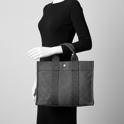 Hermes Her Line PM Women,Men Polyamide,Polyester Tote Bag Black,Gray