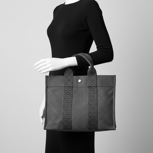 Hermes Her Line PM Women,Men Polyamide,Polyester Tote Bag Black,Gray
