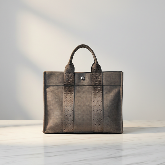 Hermes Her Line PM Women,Men Polyamide,Polyester Tote Bag Black,Gray