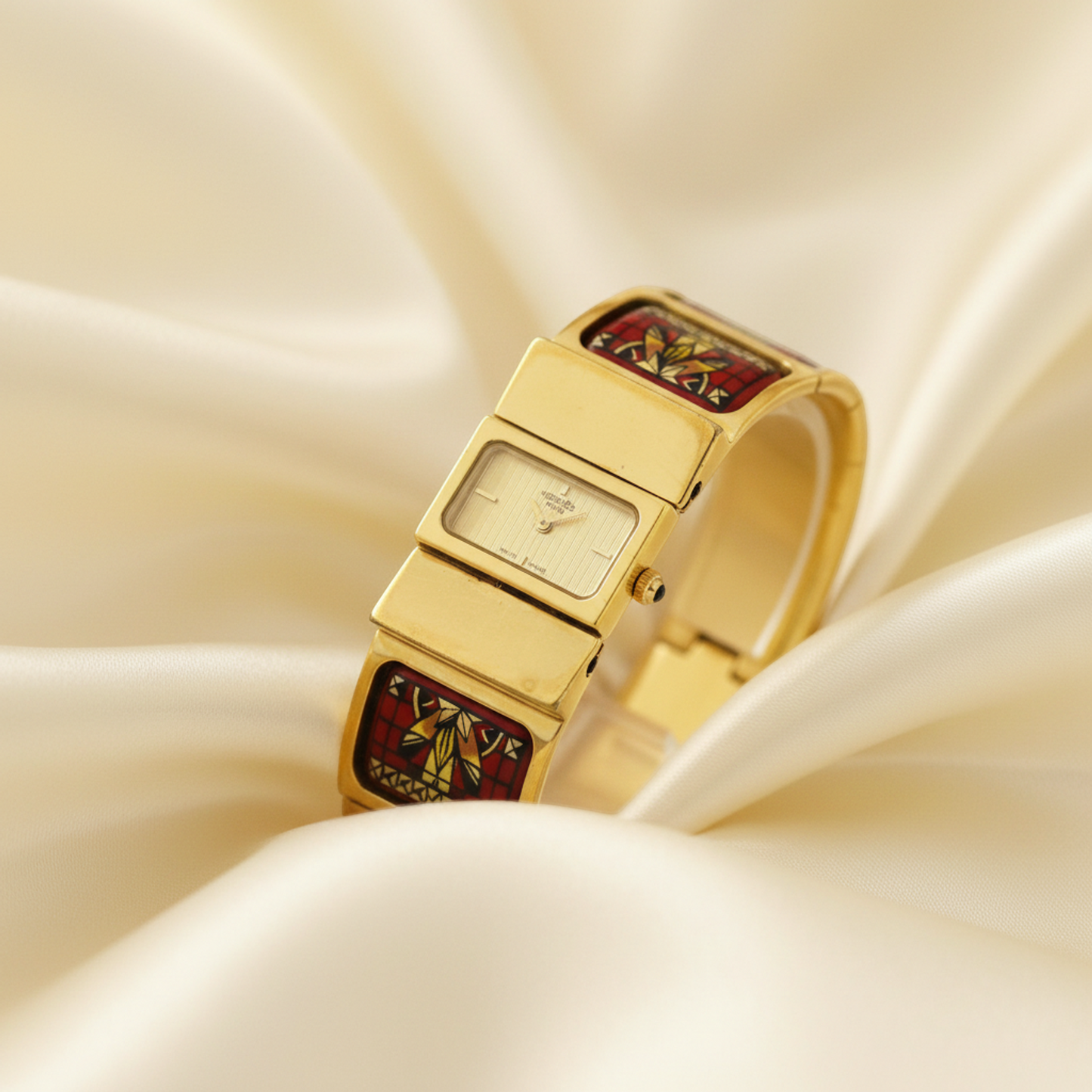 HERMES Loque Gold Plated Quartz Ladies Watch LO1.201