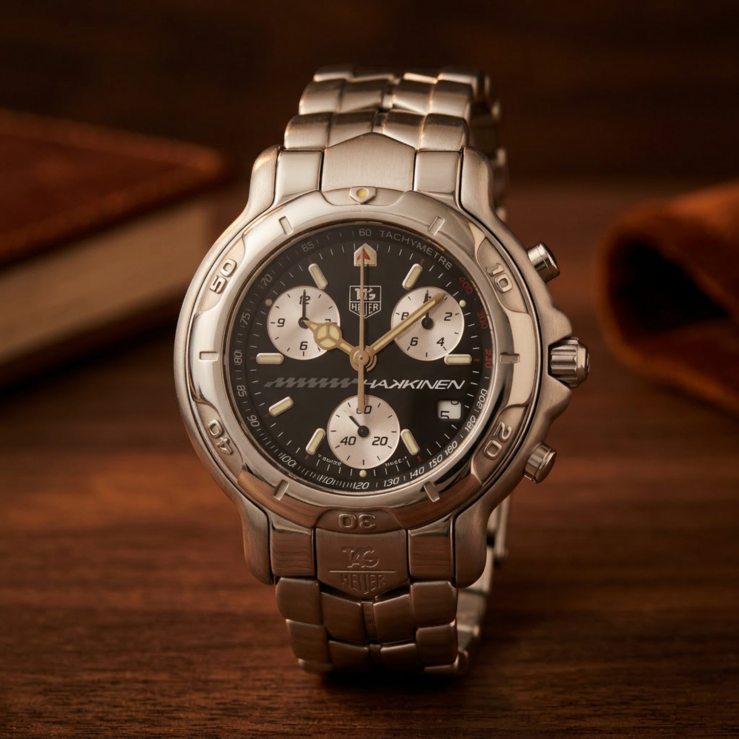 TAG HEUER 6000 Chronograph Mika Hakkinen Limited Watch CH1114 Polished