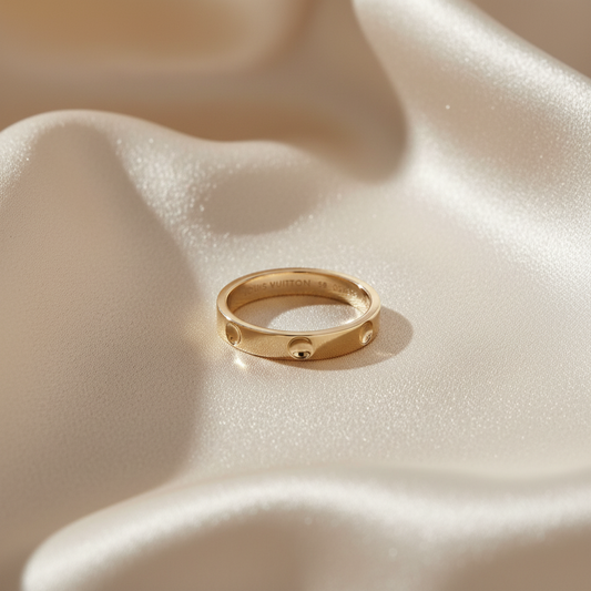 Louis Vuitton Petite Bague Empreinte Ring Pink Gold (18K) Fashion No Stone Band Ring Pink Gold
