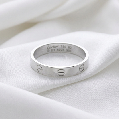 Cartier Mini Love Ring White Gold (18K) Fashion No Stone Band Ring Silver