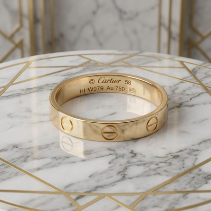 Cartier Mini Love Ring Pink Gold (18K) Fashion No Stone Band Ring Pink Gold