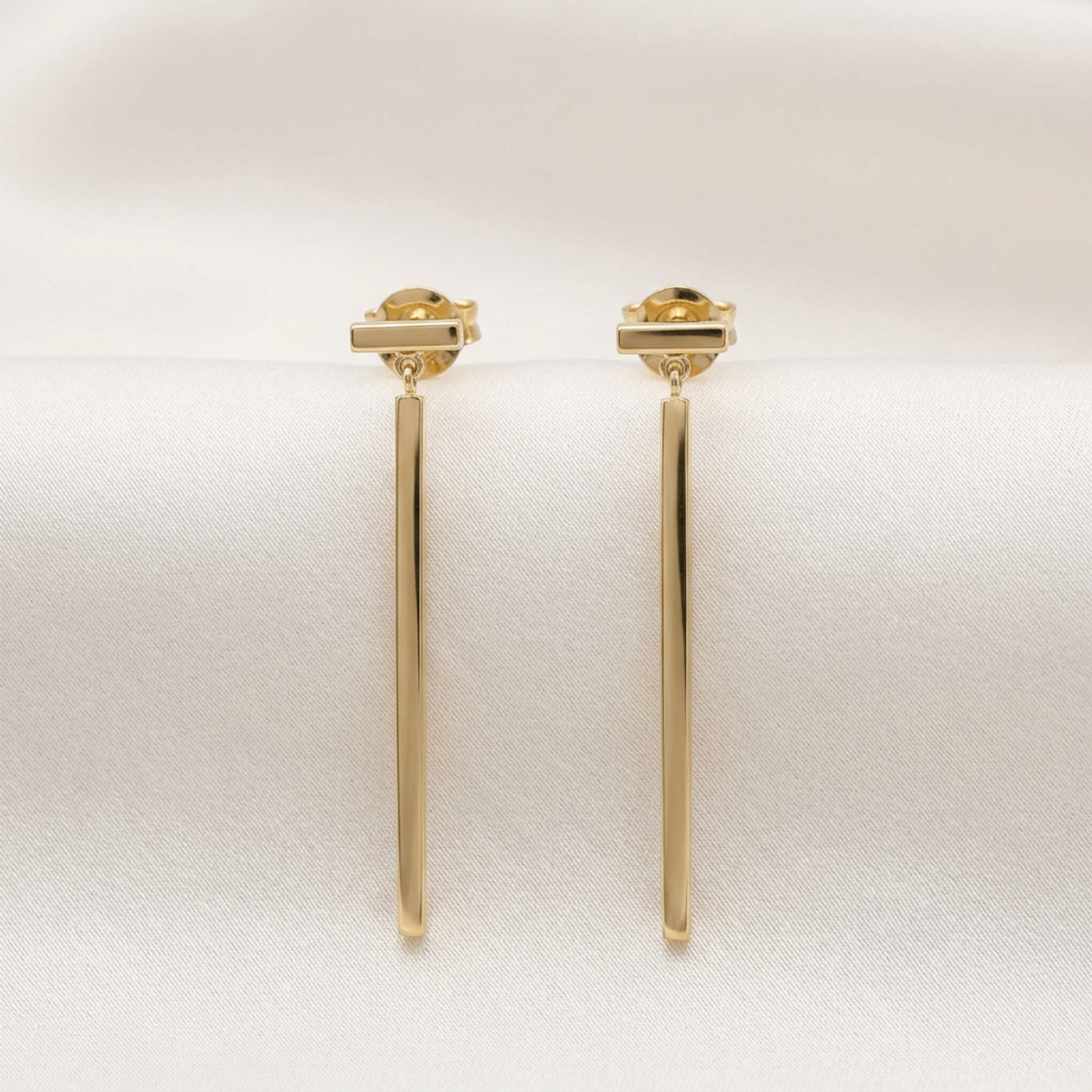 Tiffany T Wire Bar Earrings No Stone Pink Gold (18K) Drop Earrings Pink Gold