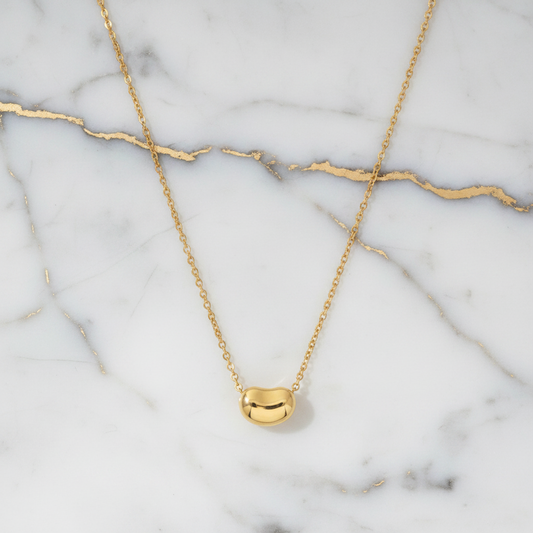 Tiffany Bean Necklace Pink Gold (18K) No Stone Men,Women Fashion Necklace (Pink Gold)