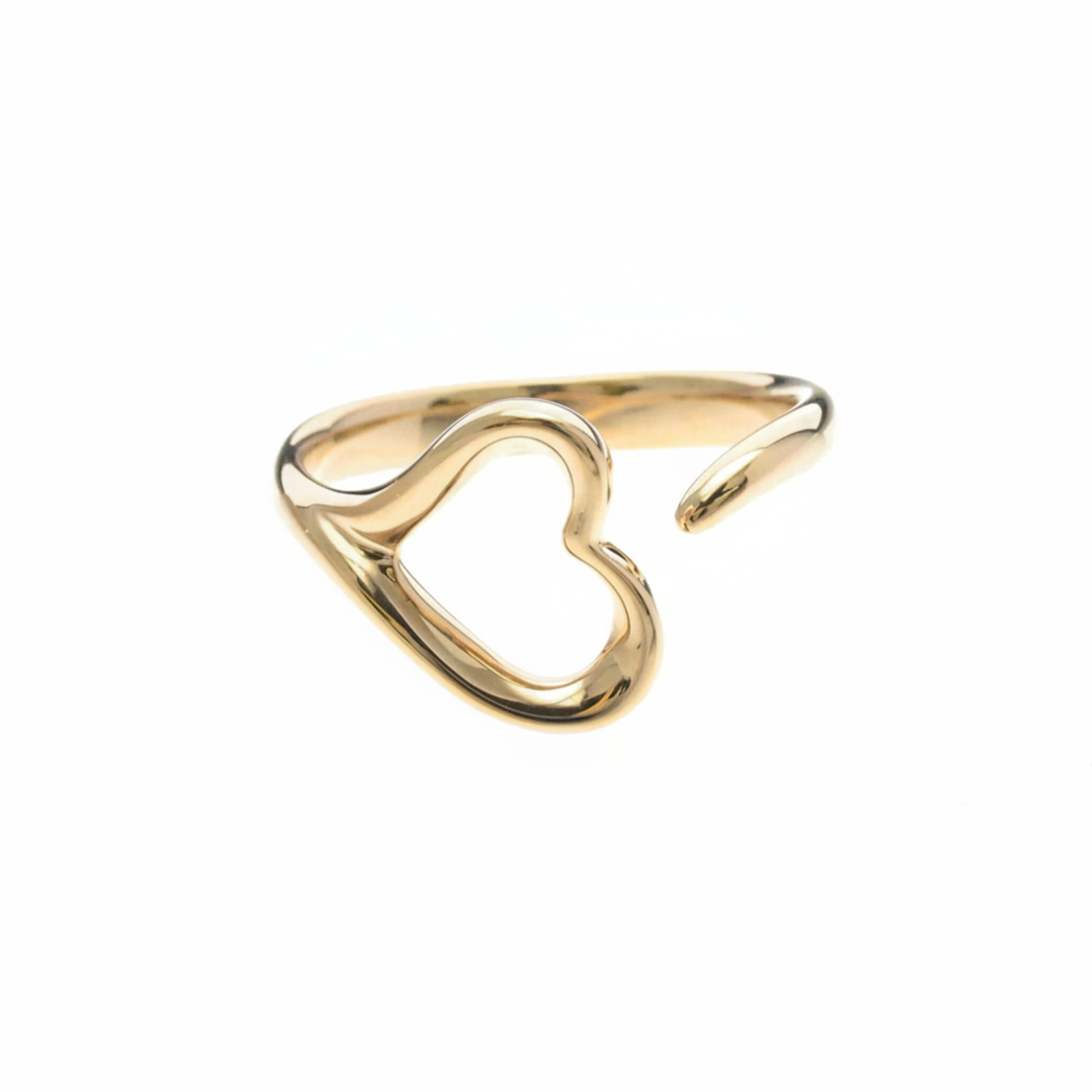 Tiffany Open Heart Ring Pink Gold (18K) Fashion No Stone Band Ring Pink Gold