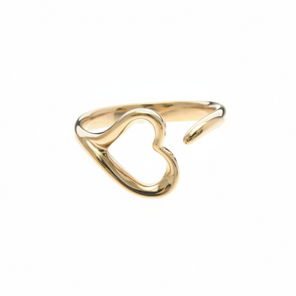 Tiffany Open Heart Ring Pink Gold (18K) Fashion No Stone Band Ring Pink Gold