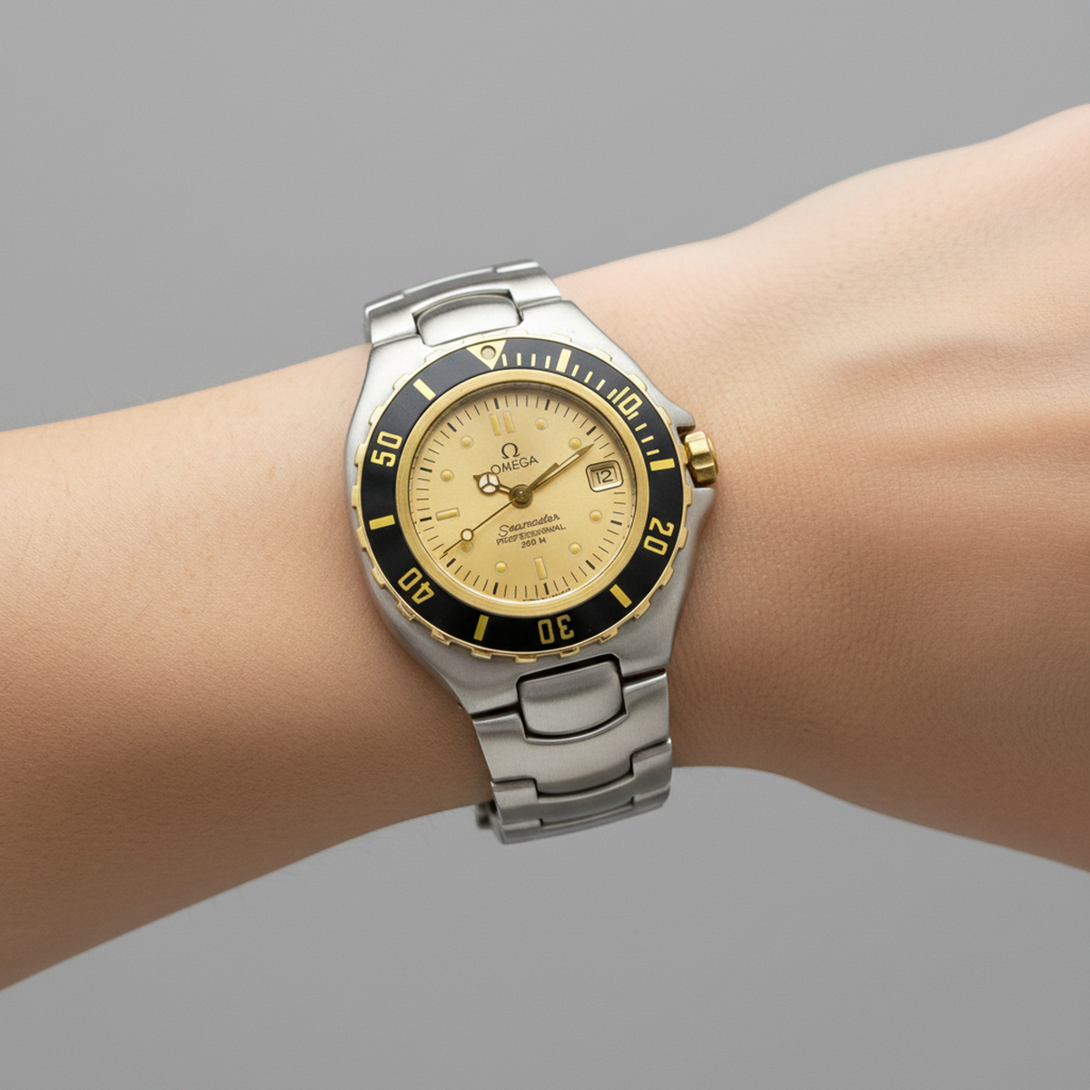 OMEGA Seamaster Professional 18K Gold Steel Ladies Watch 796.1041 Polished