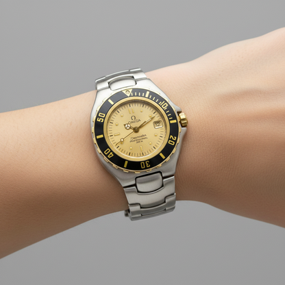 OMEGA Seamaster Professional 18K Gold Steel Ladies Watch 796.1041 Polished