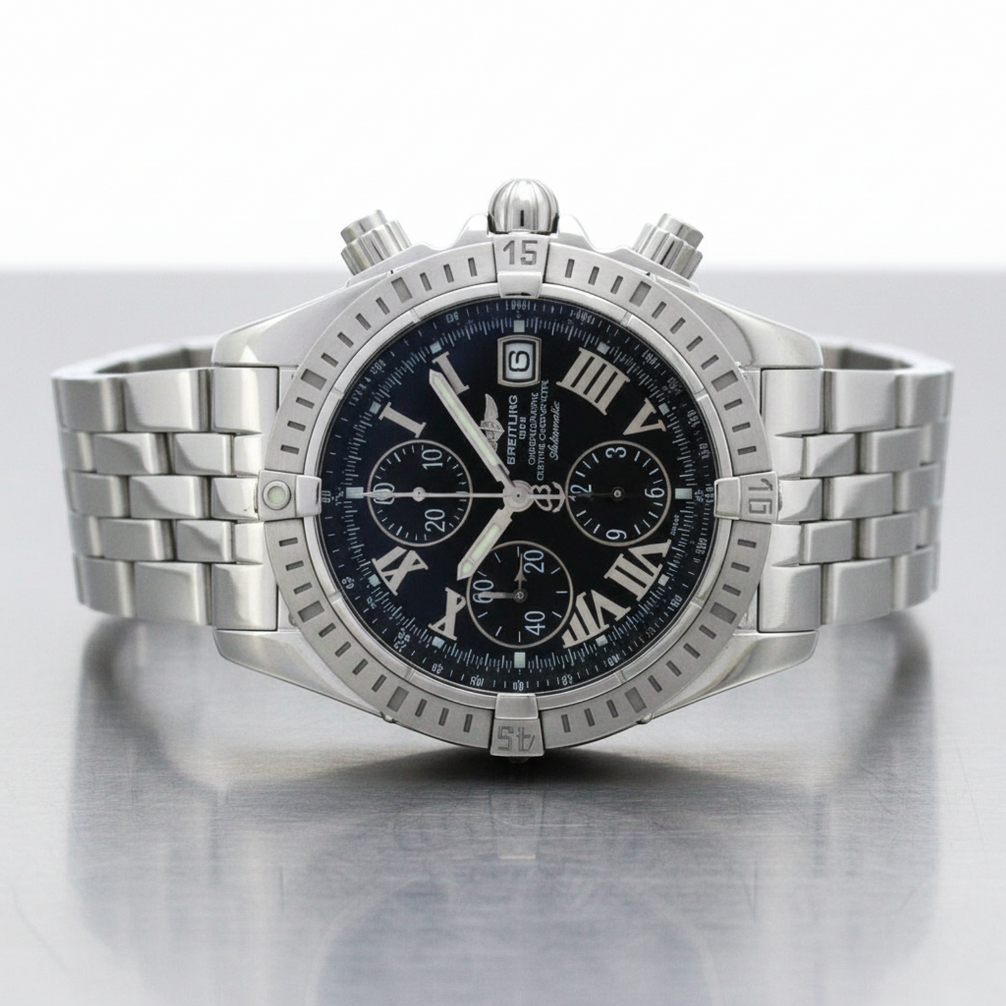 BREITLING Chronomat Evolution Steel Automatic Watch A13356 Polished