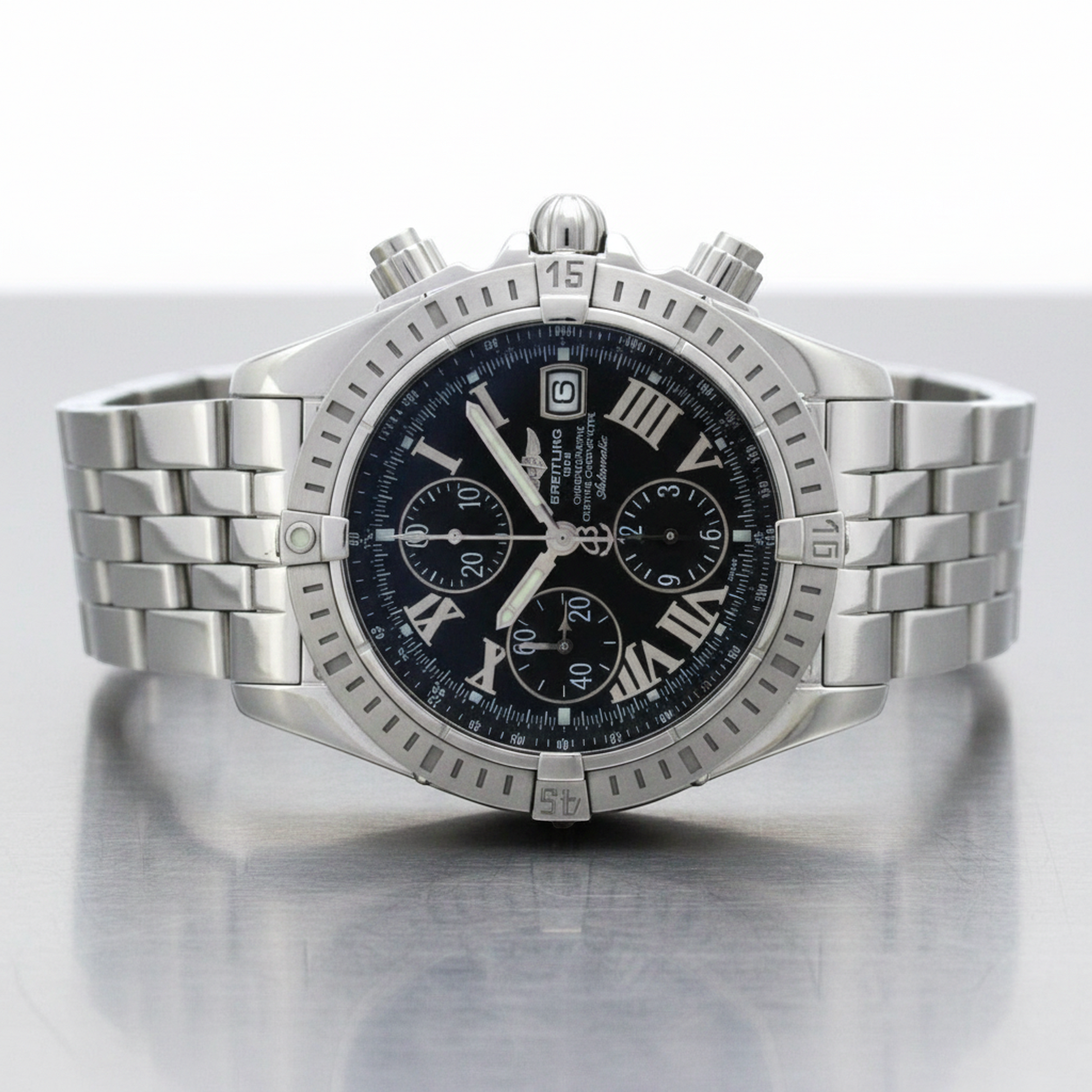 BREITLING Chronomat Evolution Steel Automatic Watch A13356 Polished