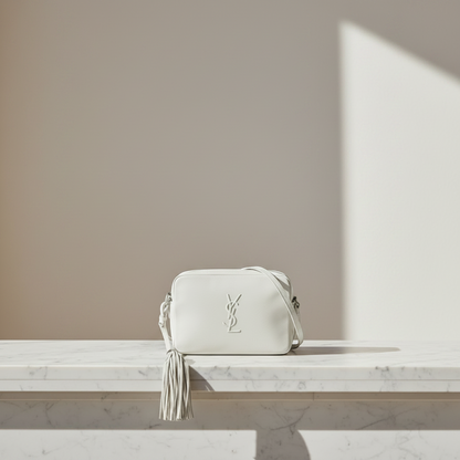 Saint Laurent Lou 470299 Women's Leather Shoulder Bag White