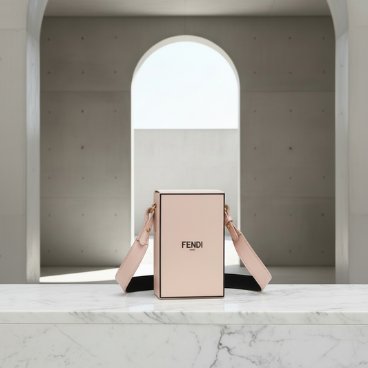 Fendi Box 8BT339 Women's Leather Shoulder Bag Pink
