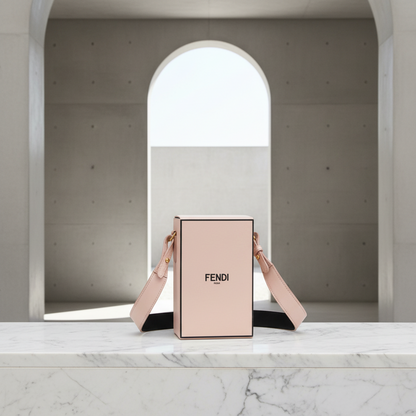 Fendi Box 8BT339 Women's Leather Shoulder Bag Pink