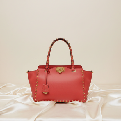 Valentino Garavani Rock Studs Women's Leather Handbag,Shoulder Bag Pink