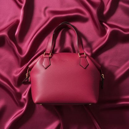 Fendi 8BN249 Women's Leather Handbag Wine
