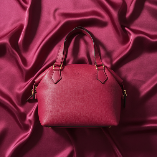 Fendi 8BN249 Women's Leather Handbag Wine