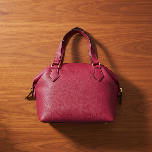 Fendi 8BN249 Women's Leather Handbag Wine