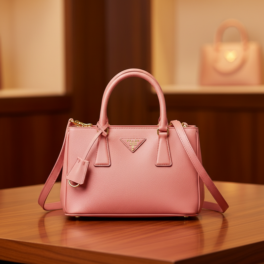 Prada Saffiano Galleria BN2316 Women's Leather Handbag,Shoulder Bag Pink