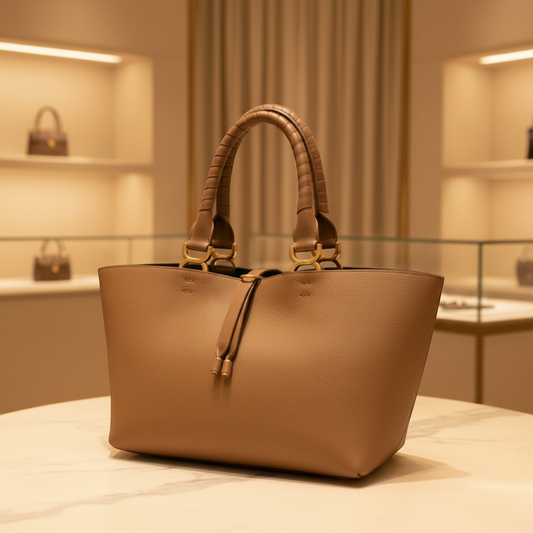 Chloé Marcy Women's Leather Tote Bag Beige