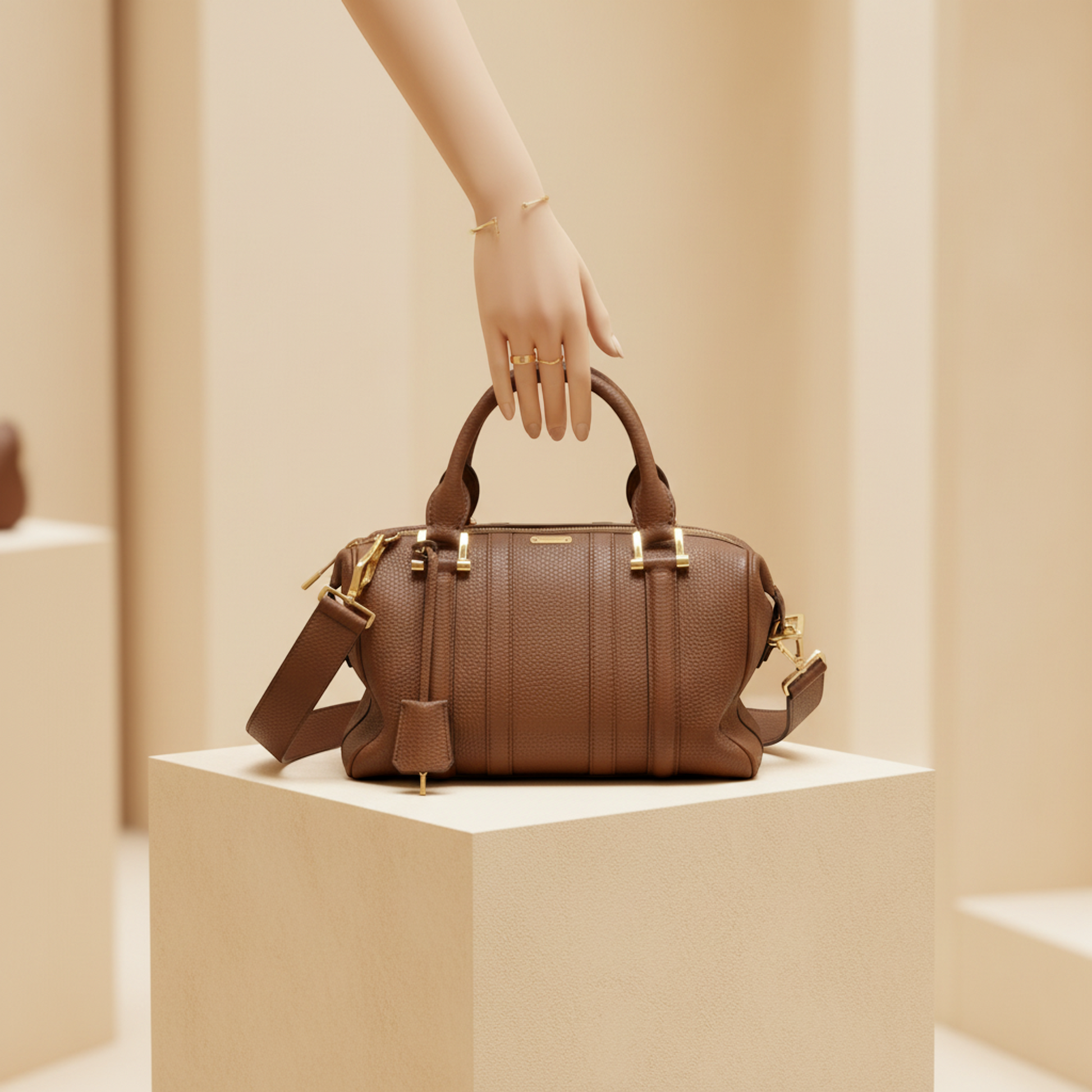 Burberry Small Boston Bag Women,Men Leather Handbag,Shoulder Bag Brown