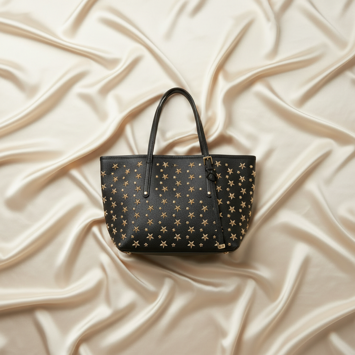 Jimmy Choo Sasha S Star Studs Women's Leather Tote Bag Navy