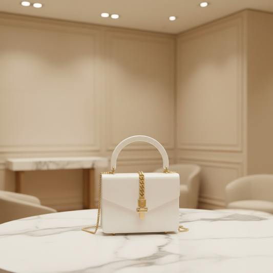 Gucci Sylvie 1969 Acrylic Mini 589482 Women's Acrylic Handbag,Shoulder Bag White