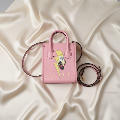 Gucci GUCCI X Bananya Metal Bananya 671623 Women's Leather Handbag,Shoulder Bag Pink