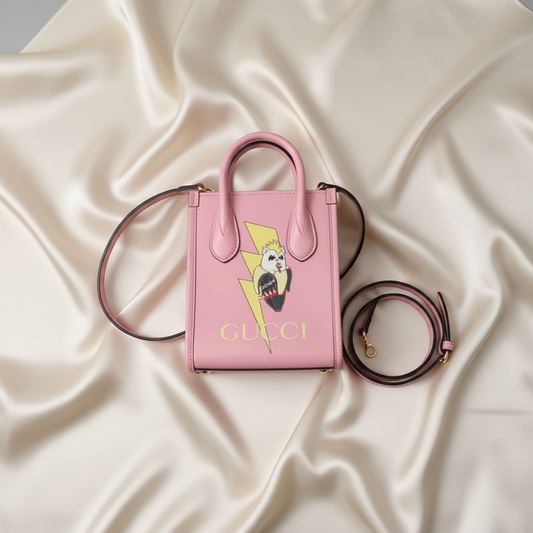 Gucci GUCCI X Bananya Metal Bananya 671623 Women's Leather Handbag,Shoulder Bag Pink