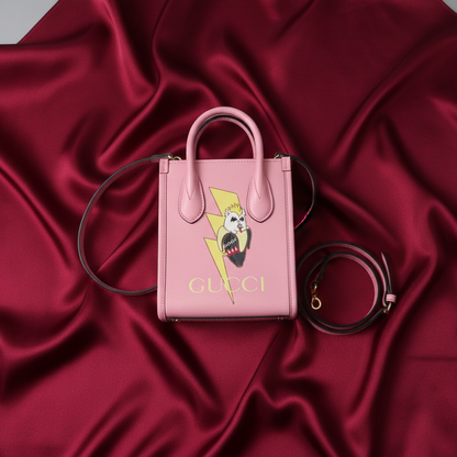 Gucci GUCCI X Bananya Metal Bananya 671623 Women's Leather Handbag,Shoulder Bag Pink