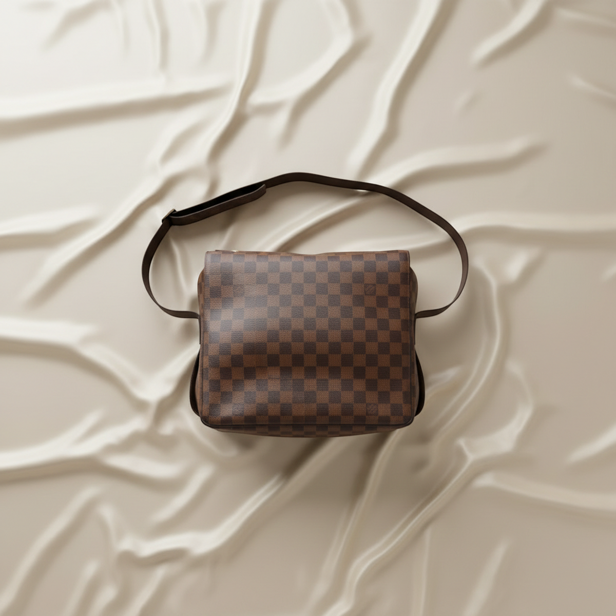 Louis Vuitton Damier Naviglio N45255 Men's Shoulder Bag Brown